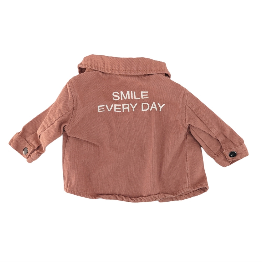 3/$20 Mario Lopez Smile Everyday Denim Jacket Salmon Size 3-6 months